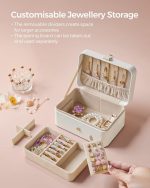 Kutija za nakit, 2-spratna, Rose Beige, bijela -