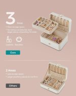 Kutija za nakit, 2-spratna, Rose Beige, bijela - - Image 5