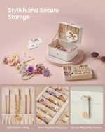 Kutija za nakit, 2-spratna, Rose Beige, bijela - - Image 7
