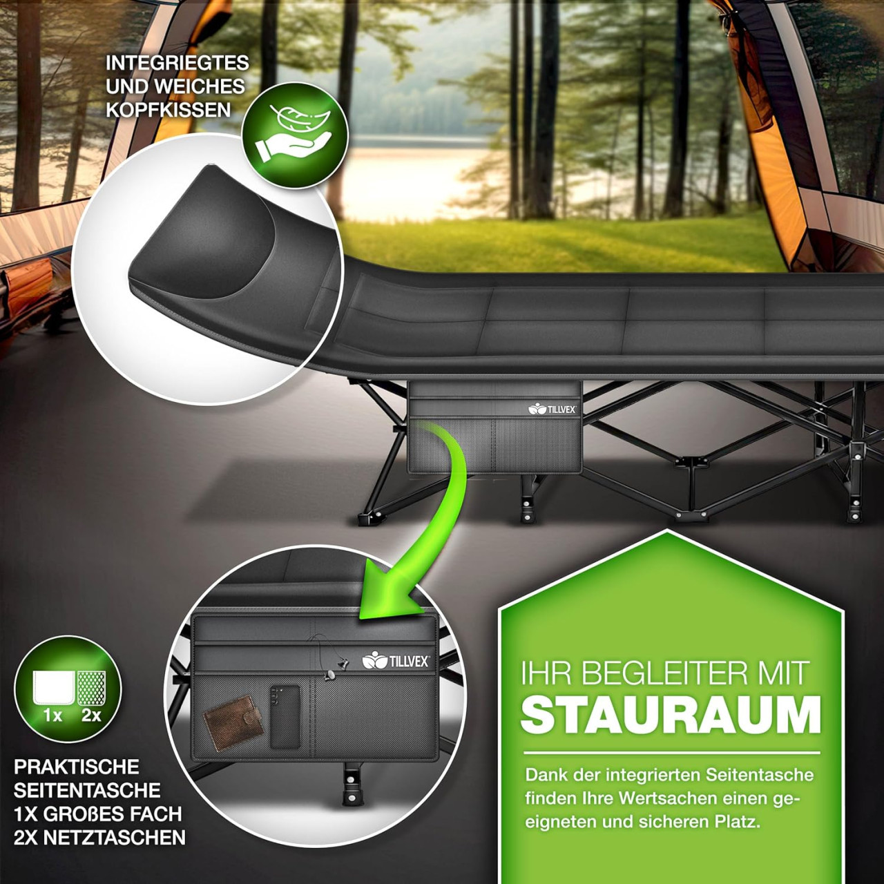 440_1-1.jpg Kamp krevet 178cm, sklopivi, crni - - Image 1