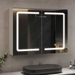 Ogledalo LED sa utičnicom, 80x16x60 cm -