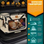 Sklopiva transportna torba za ljubimce, XXL, bež - - Image 3