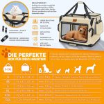Sklopiva transportna torba za ljubimce, XXL, bež - - Image 6