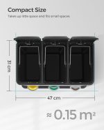 Kanta za otpad 3-u-1 sa pedalima - 24L, crna - - Image 8