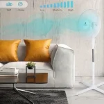 Stojeći ventilator 40 cm, bijeli, podesiv do 120 cm -