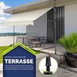 Sklopiva tenda za balkon/terasu 300 cm, bež - - Image 3