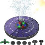 Solarna fontana s LED rasvjetom 4W, crna -