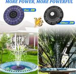 Solarna fontana s LED rasvjetom 4W, crna - - Image 7