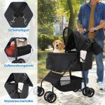 3 u 1 sklopiva kolica za ljubimce 30 kg, crna - - Image 4