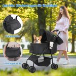 3 u 1 sklopiva kolica za ljubimce 30 kg, crna - - Image 5