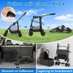 3 u 1 sklopiva kolica za ljubimce 30 kg, crna - - Image 8