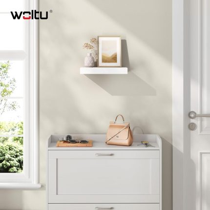 Bijela plutajuća polica za zid 25 x 23 x 3,8 cm