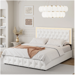 Okvir kreveta s LED svijetlima i 4 ladice