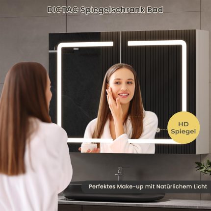 Ormarić za kupatilo sa ogledalom 80 x 16 x 60 cm