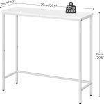 Uski konzolni stolić od 75 cm, bijel - Image 6