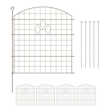 Metalna vrtna ograda sa 5 dijelova ograde