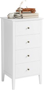 Bijela komoda s 4 ladice 50 x 40 x 95 cm - Image 5