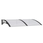 Nadstrešnica za vrata crna 150 x 100 cm polikarbonatna - Image 3
