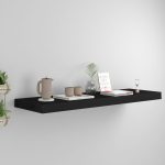 Plutajuća zidna polica crna 80 x 23,5 x 3,8 cm