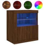 Komoda s LED svjetlima, smeđi hrast,  60,5 x 37 x 67 cm
