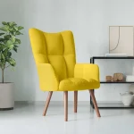 Fotelja za opuštanje, žuta senf boja 67,2 x 61,2 x 94,8