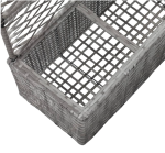 Rešetkasta žardinjera s 3 posude 83x30x130 poli ratan siv - Image 4