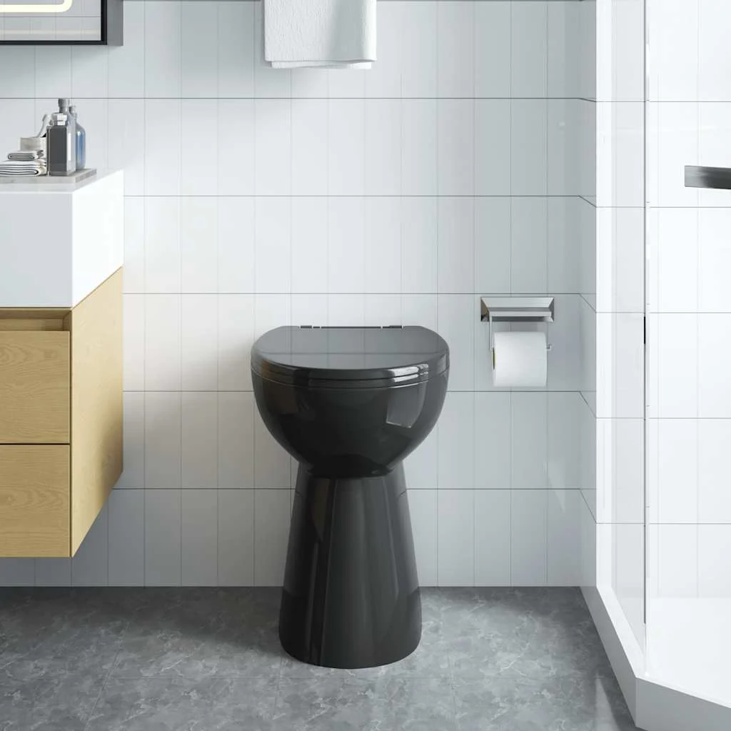 3187_1.webp WC školjka bez ruba, 7 cm, ekstra visina, keramička, crna - Image 1
