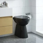 WC školjka bez ruba, 7 cm, ekstra visina, keramička, crna - Image 2