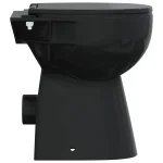 WC školjka bez ruba, 7 cm, ekstra visina, keramička, crna - Image 4