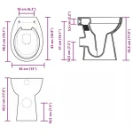WC školjka bez ruba, 7 cm, ekstra visina, keramička, crna - Image 6