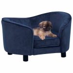 Sofa za pse plava plišana, 49,3 x 67,2 x 39,3 cm