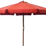 Vanjski suncobran s drvenim štapom 330 cm terakota