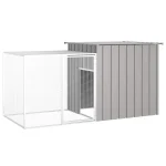 Kavez za kokoši sivi 200 x 91 x 100 cm - Image 2