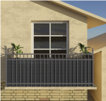 PVC ograda  za privatnost za balkon, siva, 160x400 cm