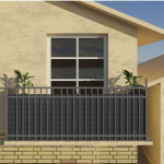 PVC ograda  za privatnost za balkon, siva, 160x400 cm