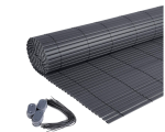 PVC ograda  za privatnost za balkon, siva, 160x400 cm - Image 2