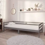 Sofa na razvlačenje siva, masivni borov drvo 90 x 190 cm