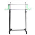 Podesivi stalak za odjeću s 4 kotačića i dvije prečke - Image 5