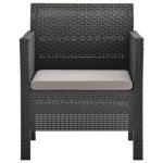 Vrtna stolica s jastukom antracit boje 61,5x61,6x74,3 cm - Image 2