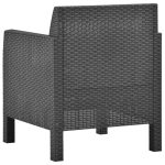 Vrtna stolica s jastukom antracit boje 61,5x61,6x74,3 cm - Image 4