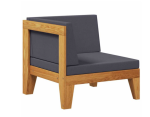 Kutna sofa i tamnosivi jastuci masivno bagremovo drvo - Image 2