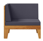 Kutna sofa i tamnosivi jastuci masivno bagremovo drvo - Image 4