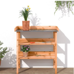 Stol za biljke s policama smeđi 78x38x82,5 cm masivna jel