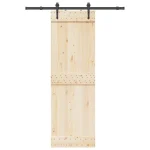 Komplet okova za klizna vrata, Čelik, Crni, 152,5 cm - Image 2