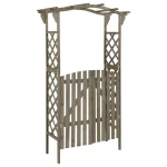 Pergola s vratima, Siva, 116 x 40 x 204 cm