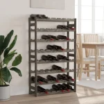 Stalak za vino za 56 boca, sivi, 72 x 25 x 118 cm