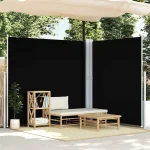 Uvlačiva bočna tenda crna 200 x 600 cm