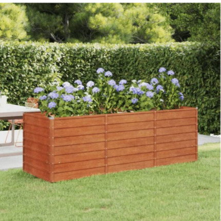 Povišena vrtna gredica boja hrđe 240 x 80 x 77 cm čelik C