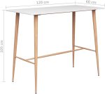 Barski sto u bijeloj boji 120 x 60 x 105 cm - Image 5