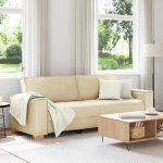 Sofa krem ​​boje 220 x 78 x 84 cm tkanina